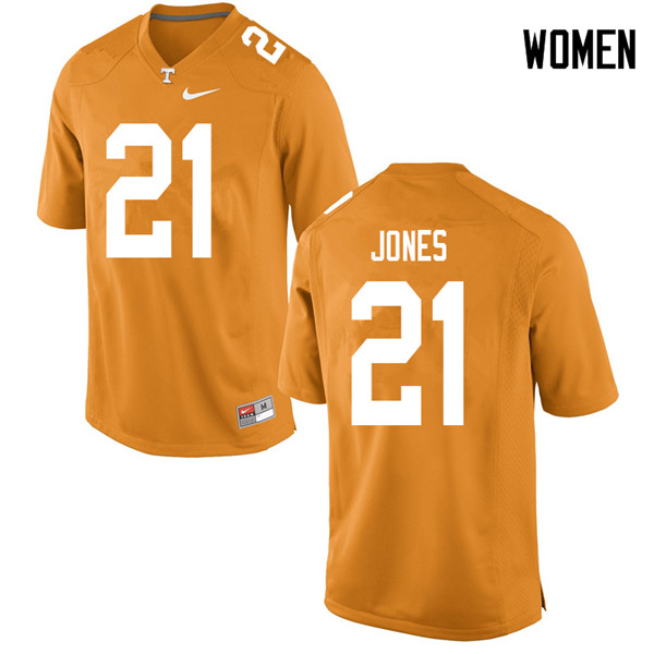 Women #21 Jacquez Jones Tennessee Volunteers College Football Jerseys Sale-Orange - Click Image to Close